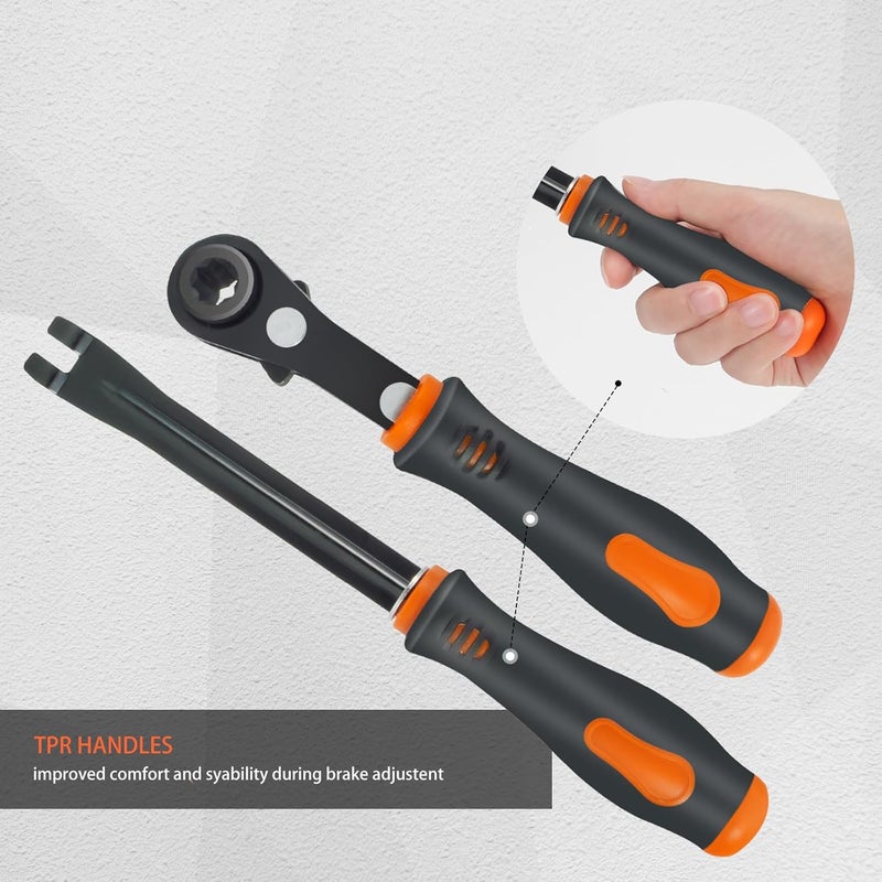 AKSOVA 2 PCS Slack Adjuster Tools, 5/16'' Ratcheting Wrench Automatic Slack Adjuster Release Tools for Big Truck, Trailer Brake Adjustment Tool, Hand Tools for Mechanics - Image 2